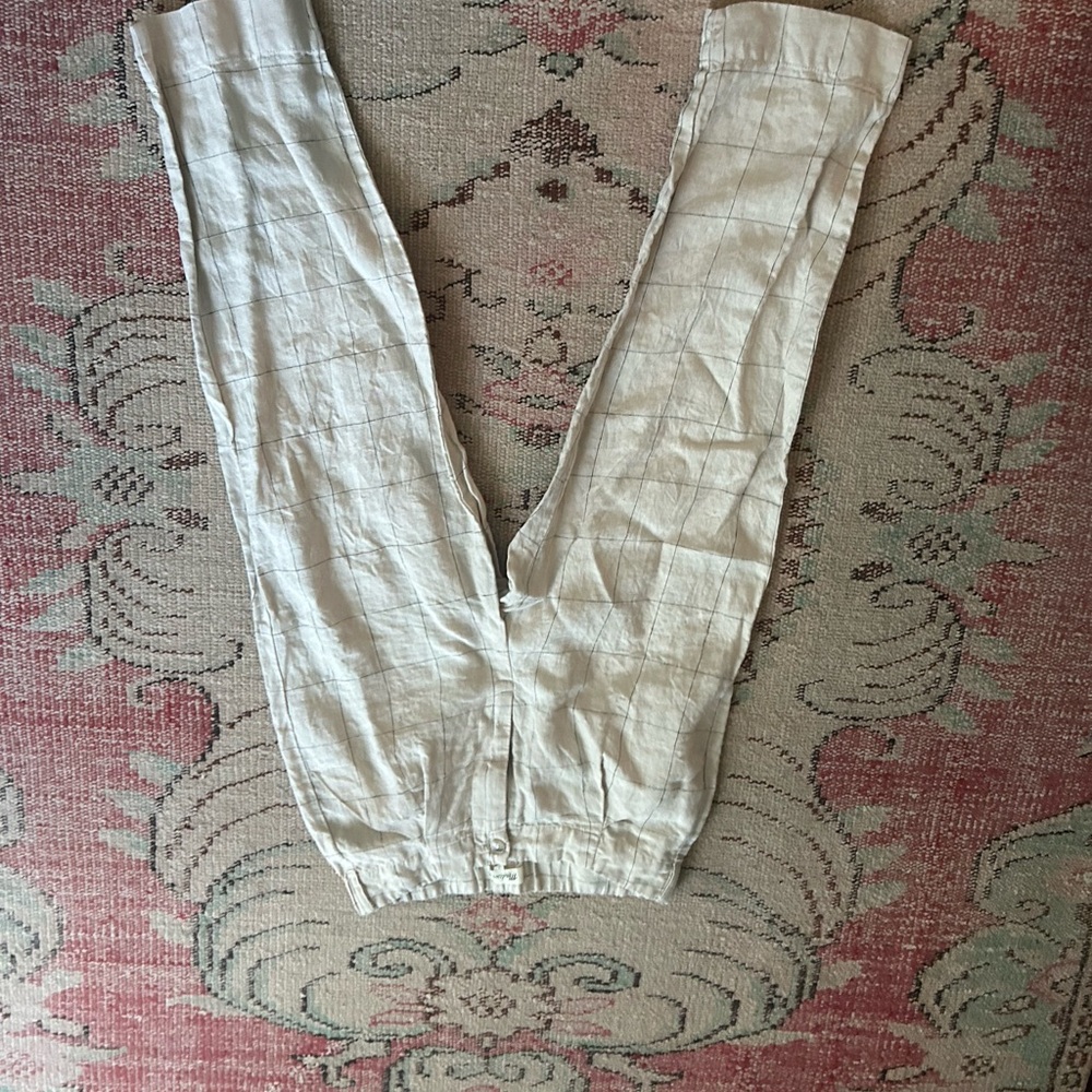 Cream Linen Pants - Picture 2 of 7